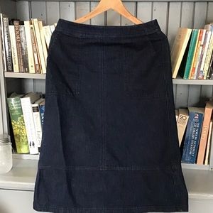 Boden dark denim straight midi skirt